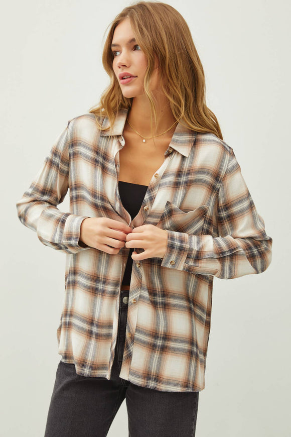 CHESTNUT NAVY FLANNEL