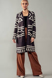 Aztec Print Open Cardigan