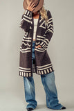 Aztec Print Open Cardigan