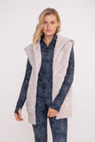 Oversized Quilted Fleece Vest with Hood