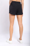 Athleisure Shorts with Curved Hemline