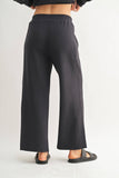 Luxe Sand Wash Rib Wide-Leg Pants