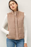 SUEDE-LIKE PUFFER VEST