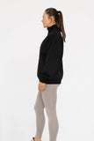 Cotton Blend Fleece Mock Neck Pullover Sweater