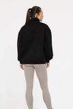 Cotton Blend Fleece Mock Neck Pullover Sweater