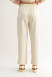 Luxe Sand Wash Rib Wide-Leg Pants
