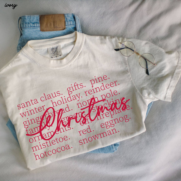 Christmas Words Tee