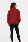 Cotton Blend Fleece Mock Neck Pullover Sweater