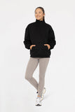 Cotton Blend Fleece Mock Neck Pullover Sweater