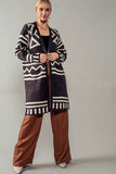 Aztec Print Open Cardigan