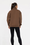 Cotton Blend Fleece Mock Neck Pullover Sweater