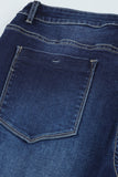 Plus Size Deep Wash Mid-Waist Flared Jeans